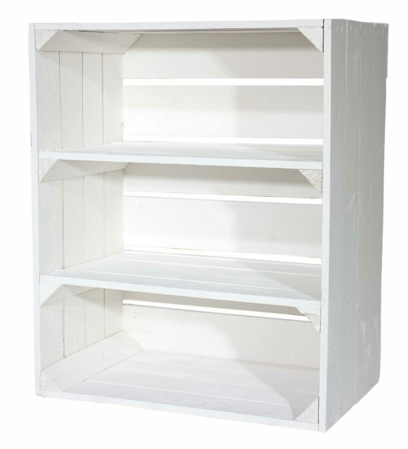 Holzkiste mit Regal und Schubladen