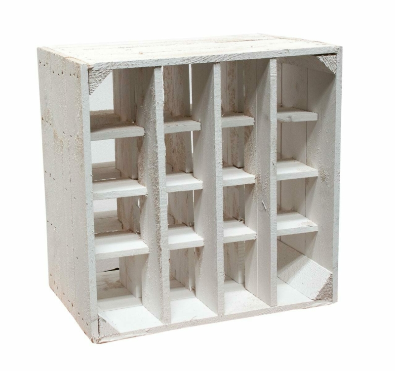 Flaschenregal-shabby chic-weiß