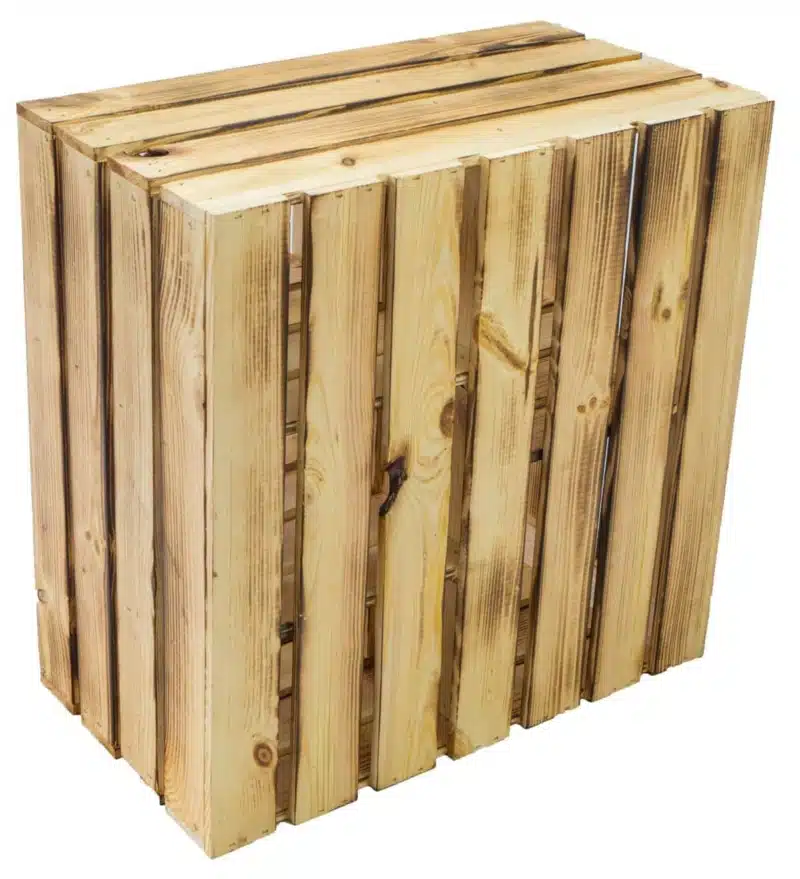 Regalkiste - Holzkiste mit 3 Fächern - geflammt - 55x55x30cm – Bild 6