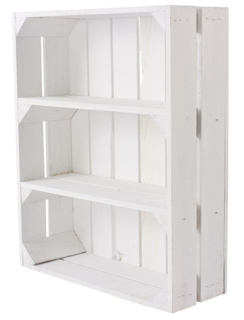 ᐅ Weißes Holzkisten Regal - 50x40x16
