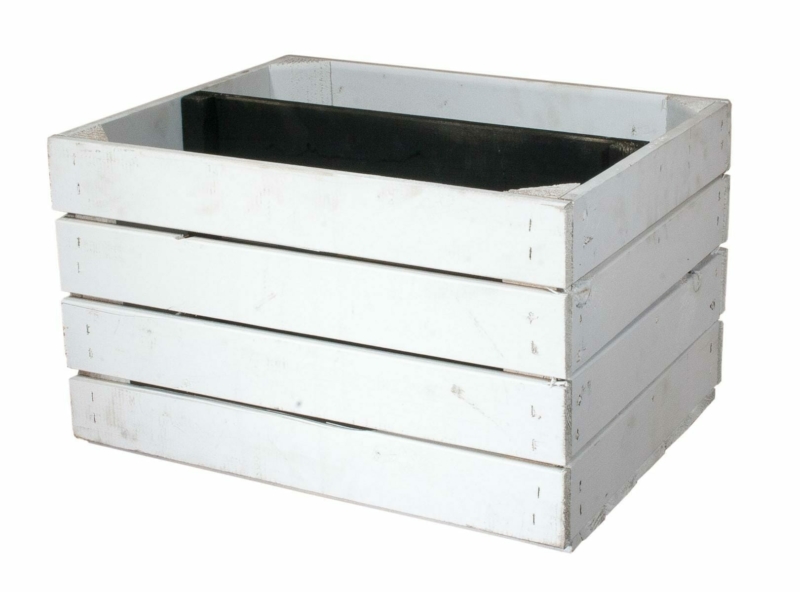 Weißes Holzregal-Obstkisten-Weinkisten Regal 24