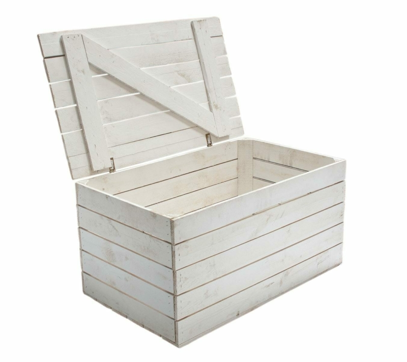 Holzkiste Wei Mit Deckel
