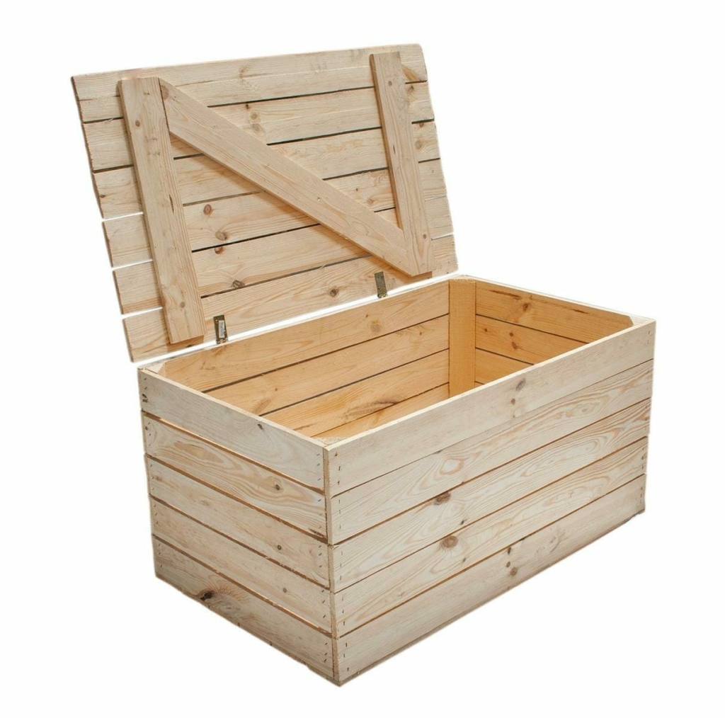 ᐅ Große Holztruhe - Natur - 80x50x39cm