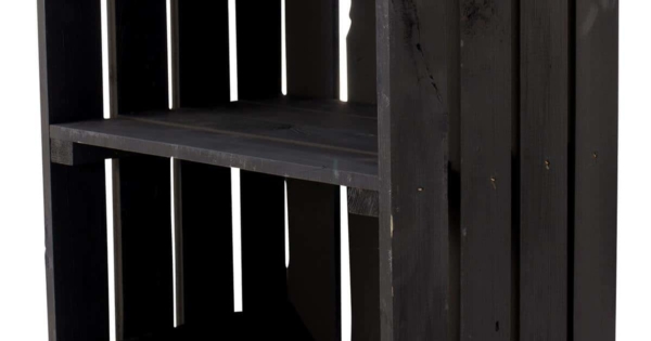 Schwarze Holzkiste 50x40x30cm - Vielseitige Obstkiste & Weinkiste Für Wohnzimmer & Küche