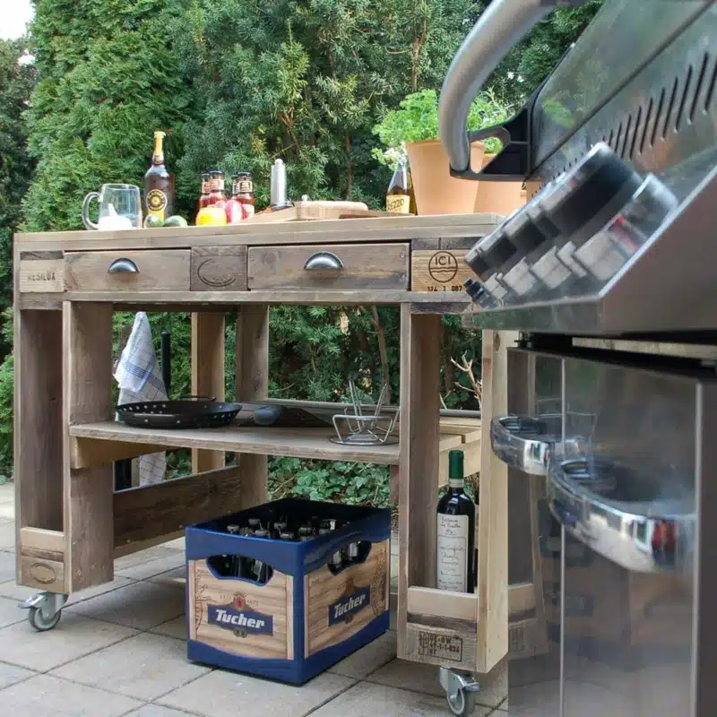 Grilltisch aus Paletten-Grill Tisch aus Europaletten