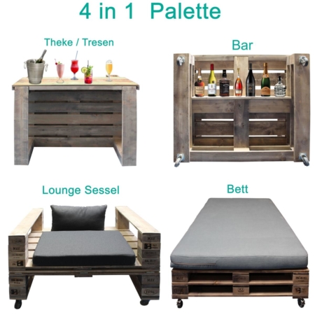 Palettenmöbel 4in1-Möbel Paletten System