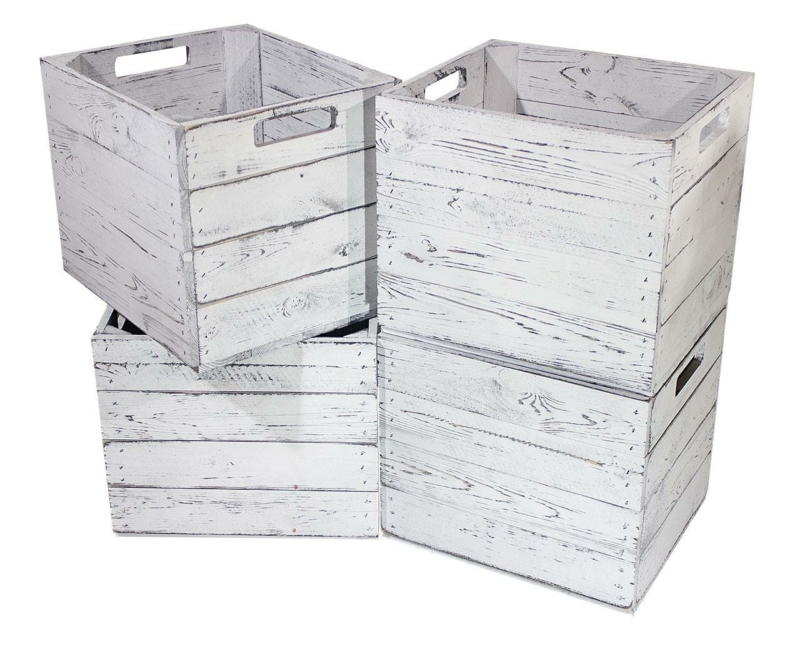 Holzkisten Regal Ikea Kallax vintage weiss