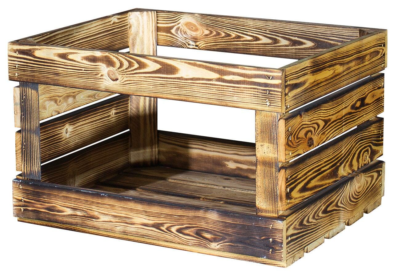 Verbrannte Holz Kiste Rustikal Vintage Apfelkiste Aus Verbranntem Holz – Rustikale Zäffelbox, Ca. 50x40x30 Cm, Gebraucht Holz Box Mit Deckel