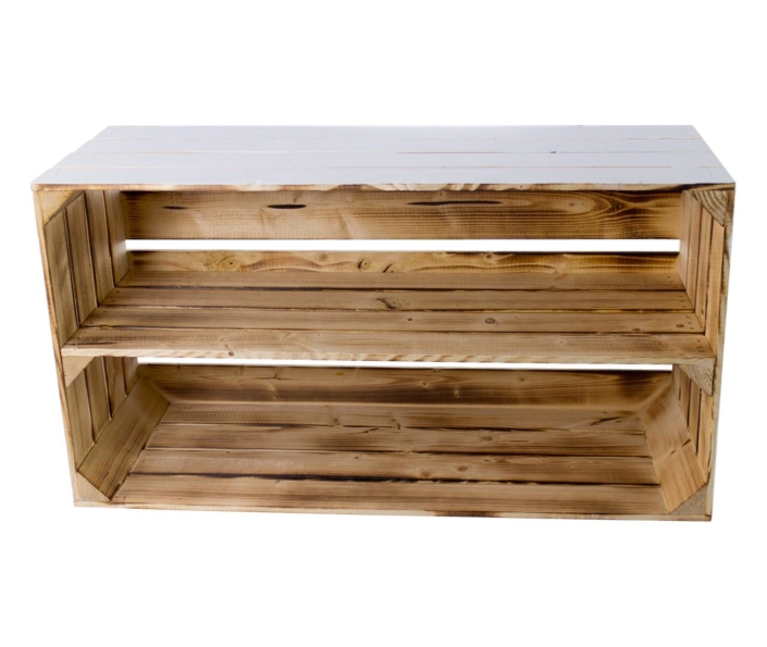 Große Regalkiste - weiß - geflammt - Saris Garage Shop