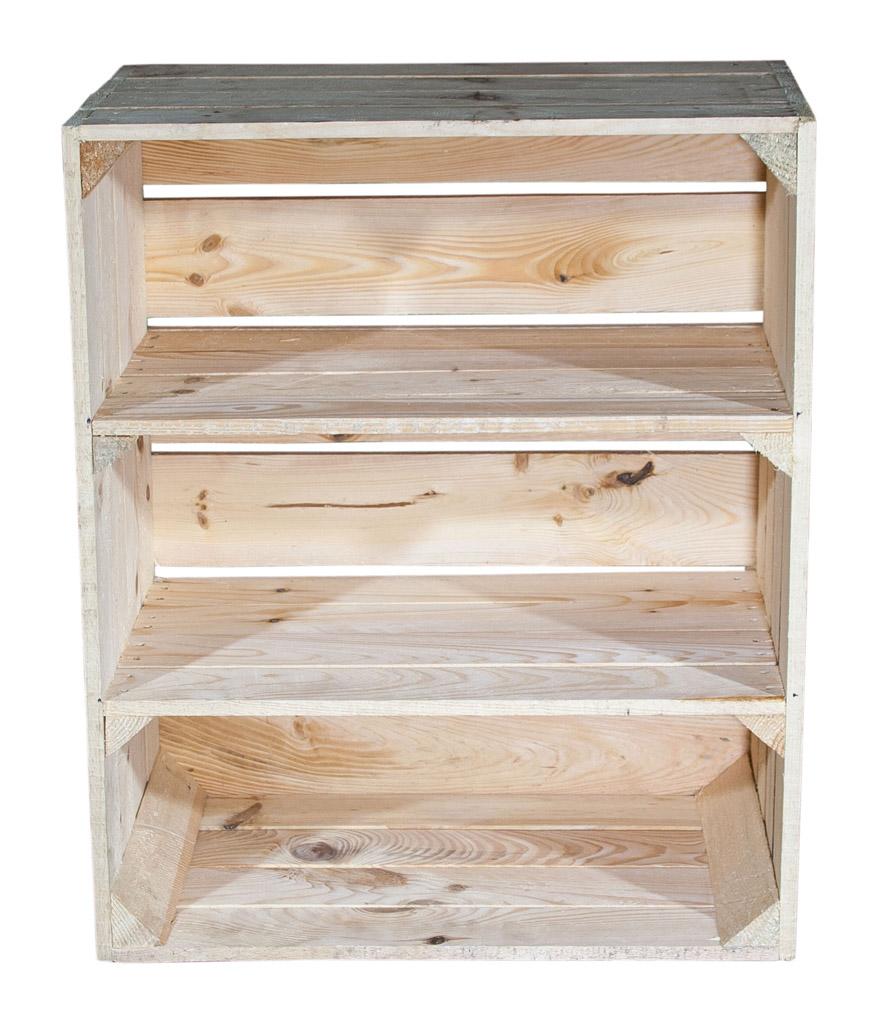 ᐅ Regalkiste hoch mit 3 Fächern - 61x50x31cm | Holzkisten online kaufen