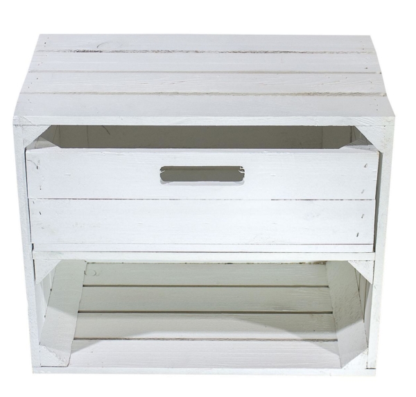 ᐅ Weiße Kiste mit Schublade - 50x40x30 | Regalkiste & Schuhkiste