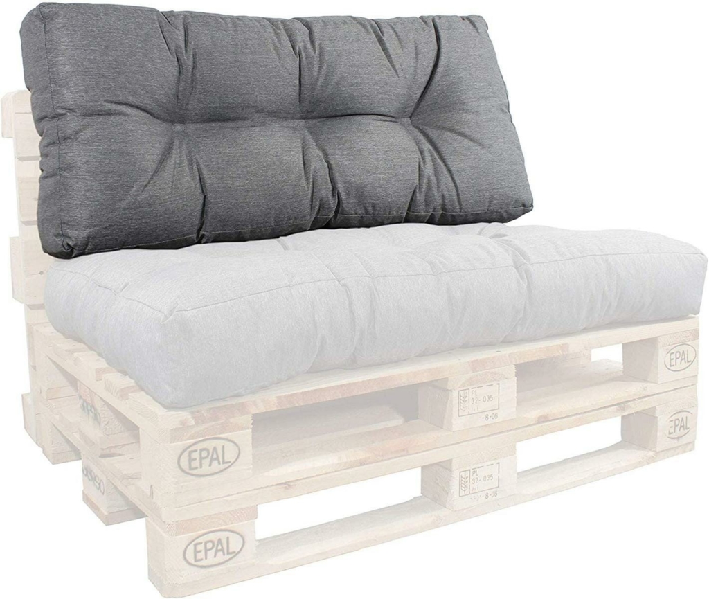 ᐅ Rückenkissen 120x50x15 Palettenkissen gesteppt Anthrazit