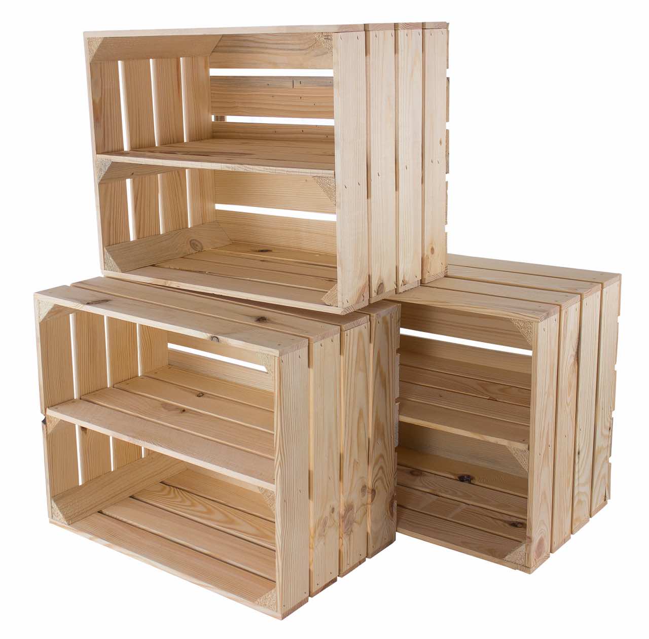 ᐅᐅ Holzkiste in Naturfarben 5er Set 50x40x30