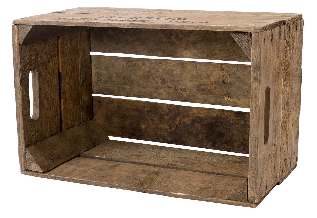 ᐅᐅ Alte Birnenkiste mit 2 Seitenbretter BWare Holzkiste