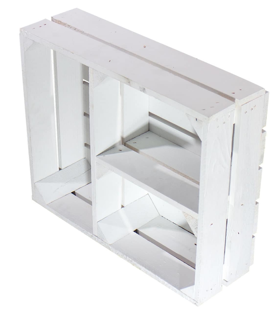 ᐅᐅ Flache Holzkiste in weiß mit T-Trenner