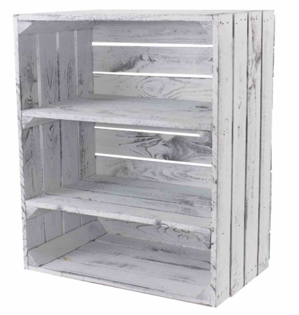 Holzkiste Regalkiste Shabby White Vintage Design