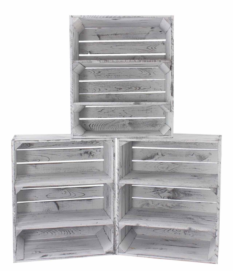 Holzkiste Regalkiste Shabby White Vintage Design