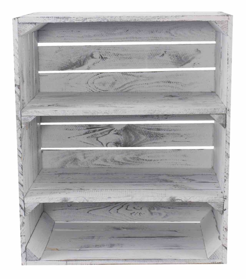 Holzkiste Regalkiste Shabby White Vintage Design