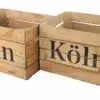 Holzkiste mit Aufdruck Köln