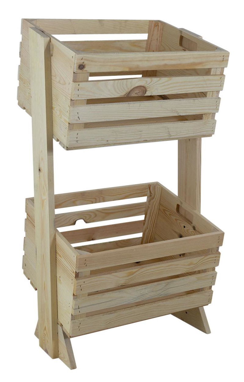 Holzkisten Regal in hellem Holz