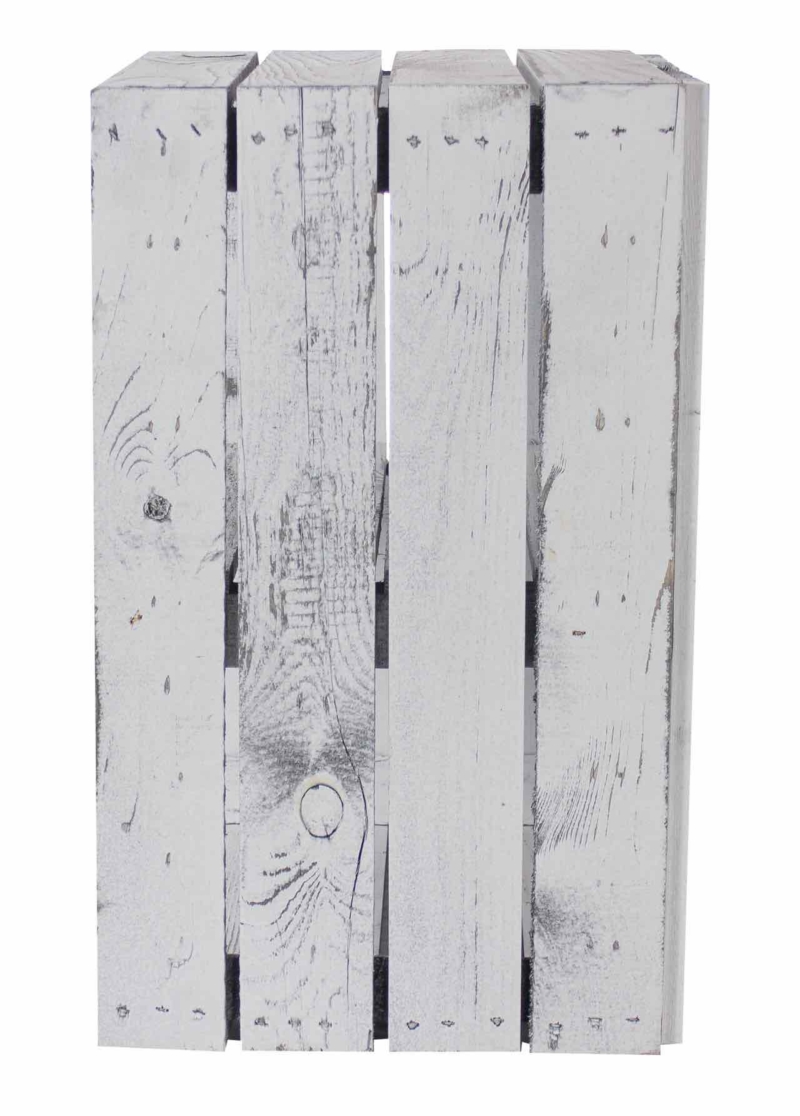 Shabby White Regalkiste aus Holz