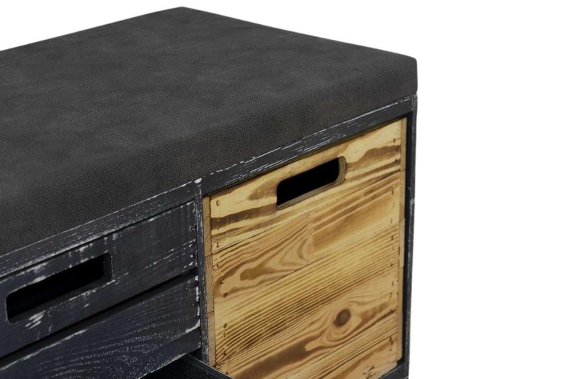 Sitzbank mit Polster aus Holz
