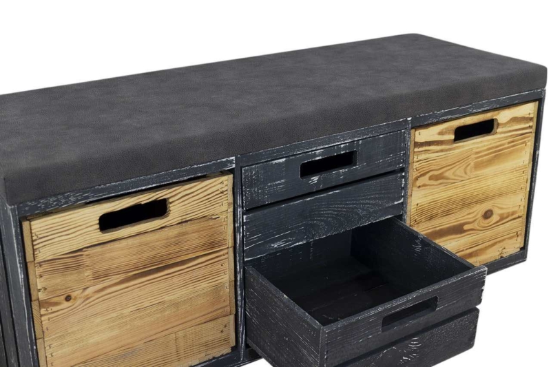 Sitzbank mit Polster aus Holz