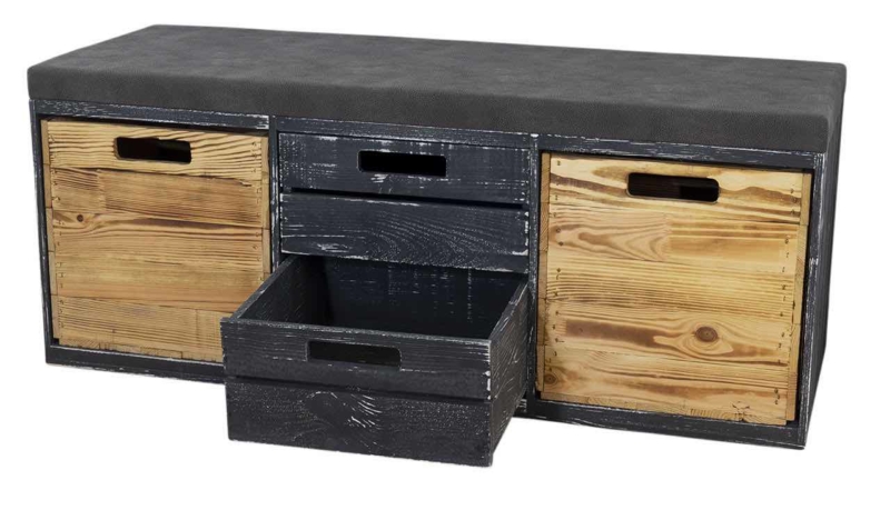 Sitzbank mit Polster aus Holz
