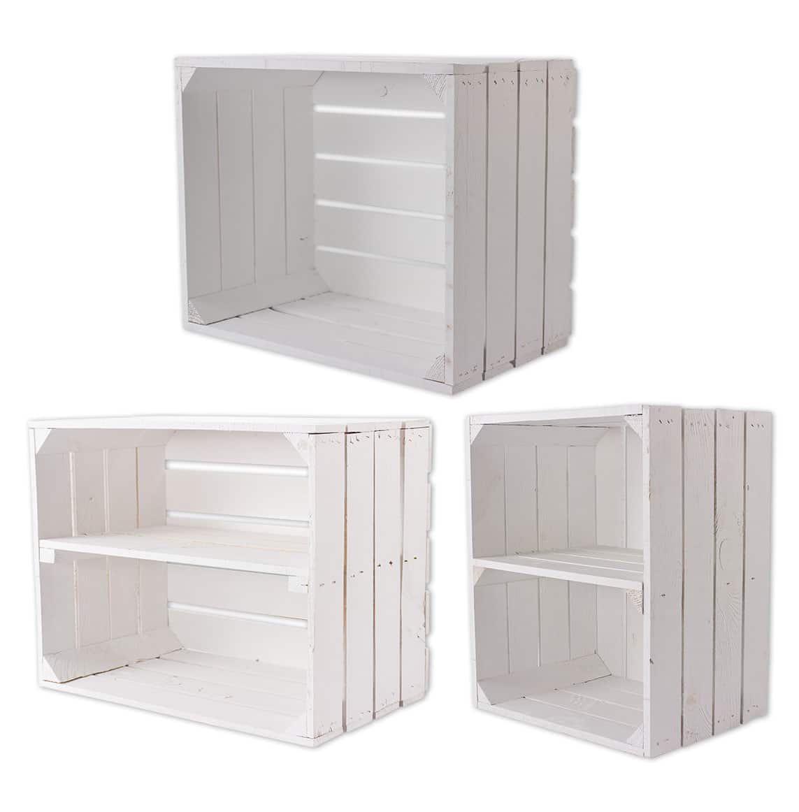 ᐅᐅ Holzkisten im 3er Set - Weiße Kisten | Holzkisten