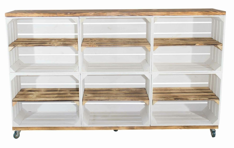 Holzkisten Kommode in weiß geflammter Optik