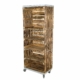 Holzkisten Regal in geflammt mit Bohlenbretter in vintage grau