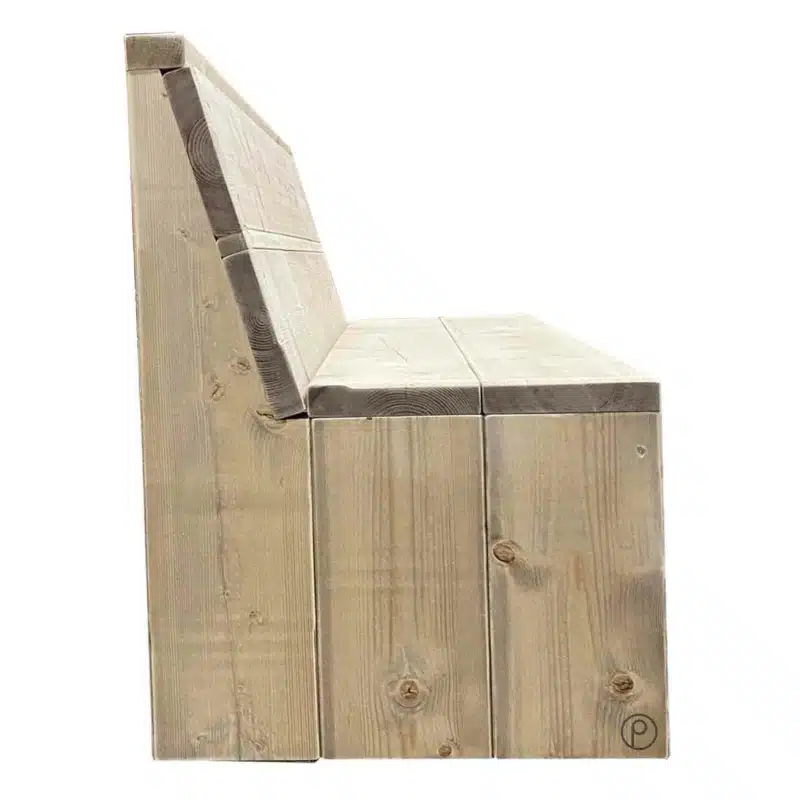Sitzbank mit Rückenlehne Bauholz Möbel - Gerüstholz - Gerüstbohlen - Bauholzmöbel - Gerüstholzbohlen