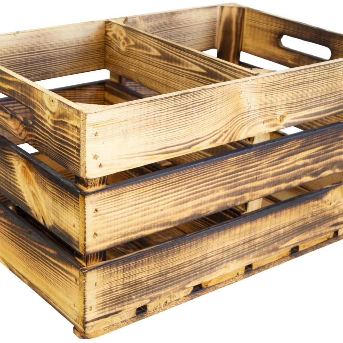 Geflammte Deko Holzkiste - Regal Kiste Holz