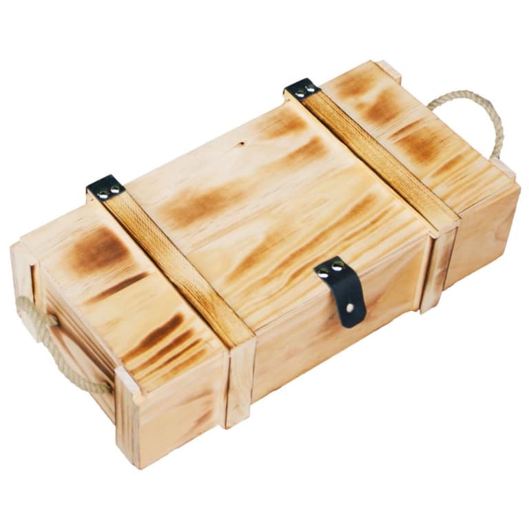 Weinkiste Aus Holz - Unbehandelte Holzbox Für 3 Weinflashen - Decoupage SO1