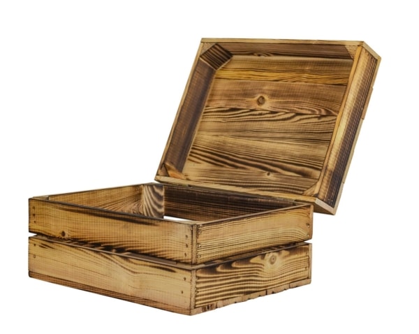 Kistenkolli Altes Land Holztruhe Assos Geflammt Geschenk-Box Mit Deckel